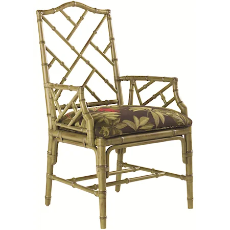 <b>Customizable</b> Ceylon Arm Chair with Rattan Frame